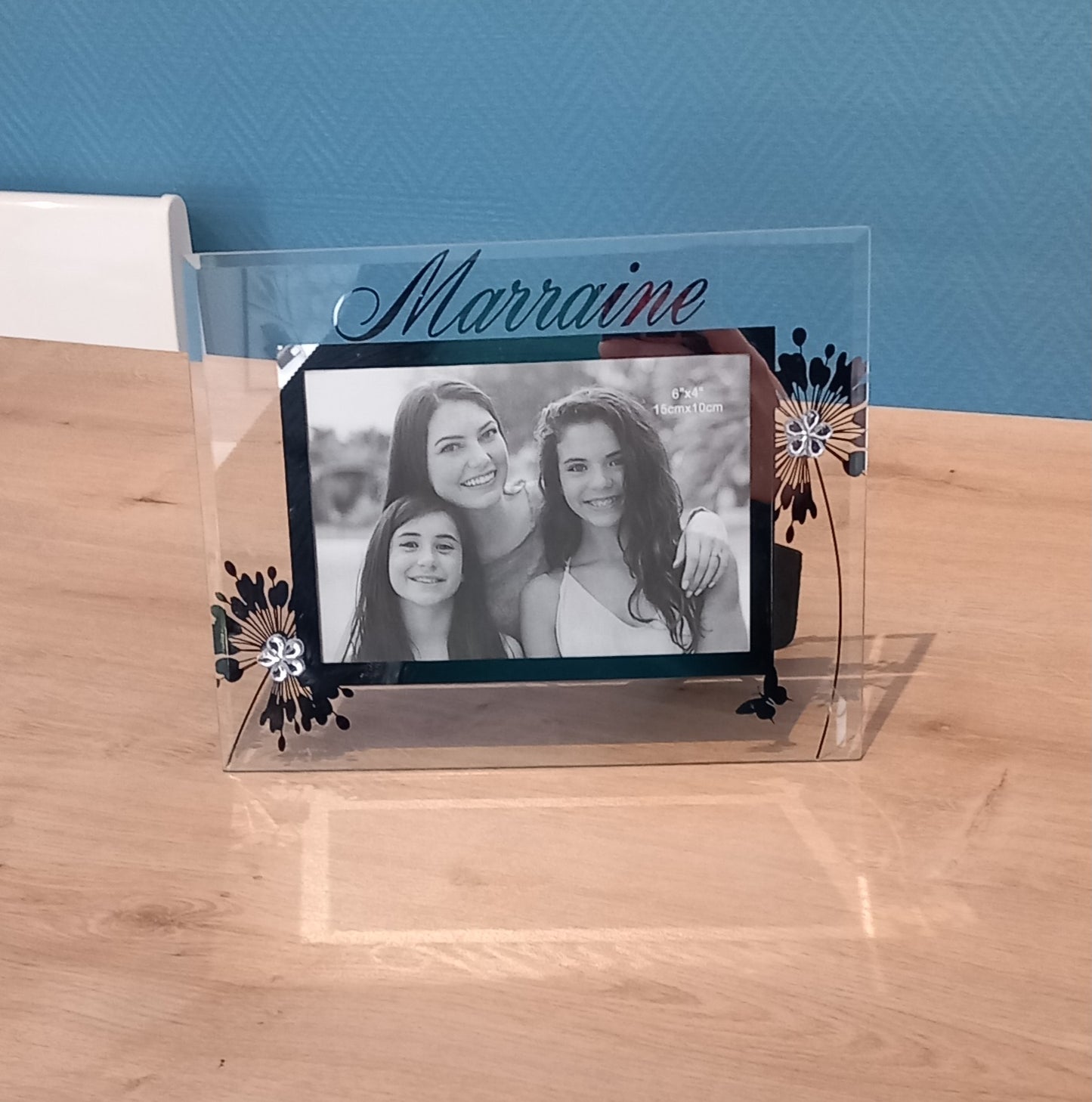 Cadre photo en verre "Marraine"