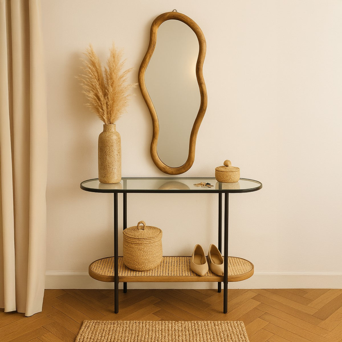 Miroir Contour Bois