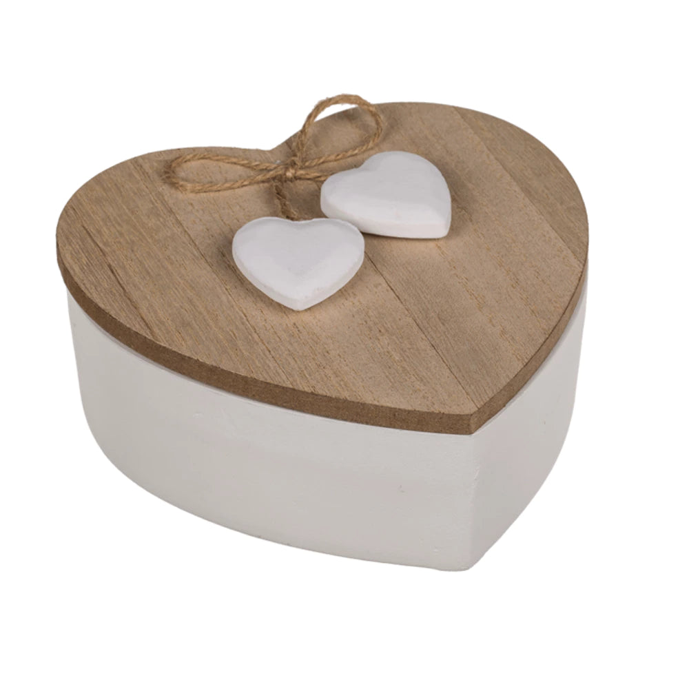 Boîte Coeur blanc/bois