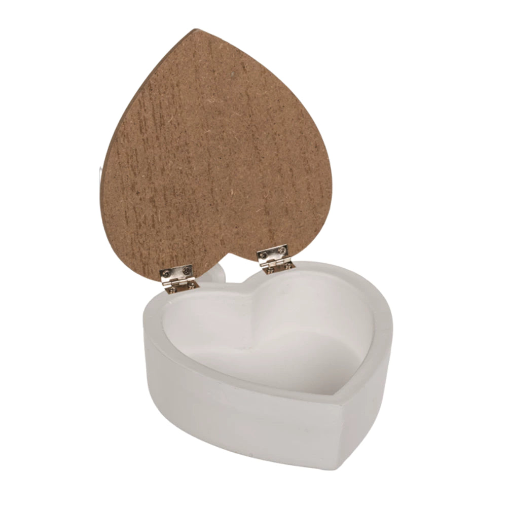 Boîte Coeur blanc/bois