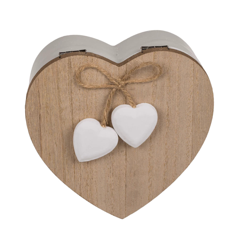 Boîte Coeur blanc/bois