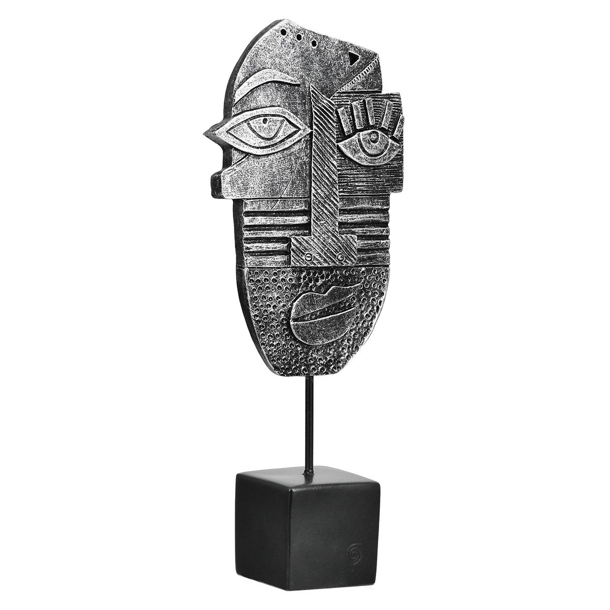 Sculpture visage argent