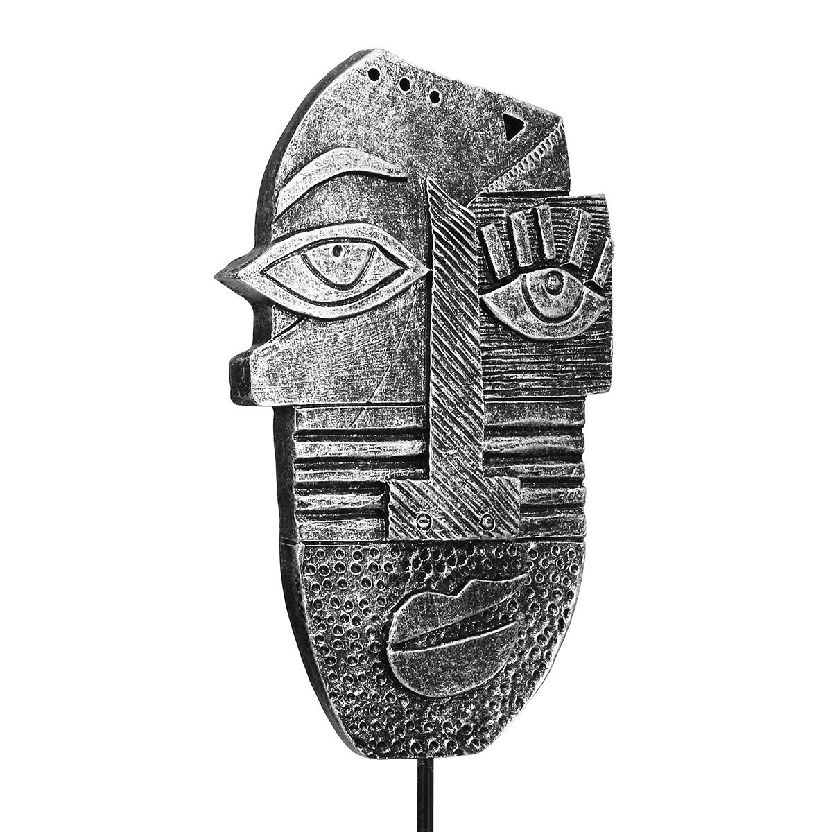 Sculpture visage argent