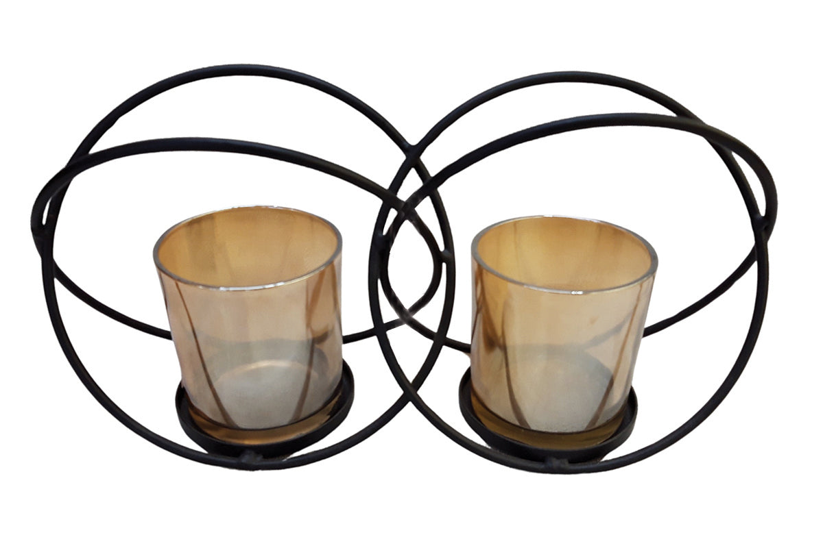 Bougeoir sphérique x2 verres