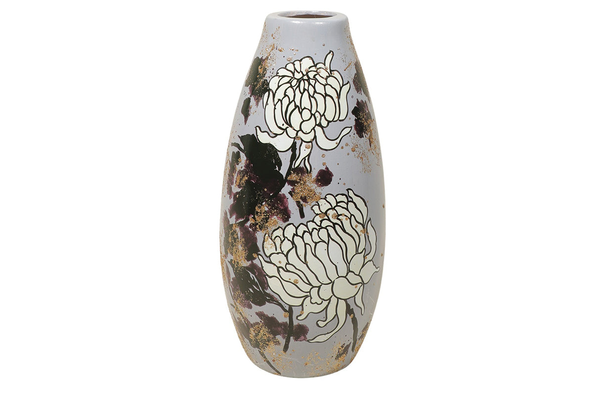 Vase ovale pivoines