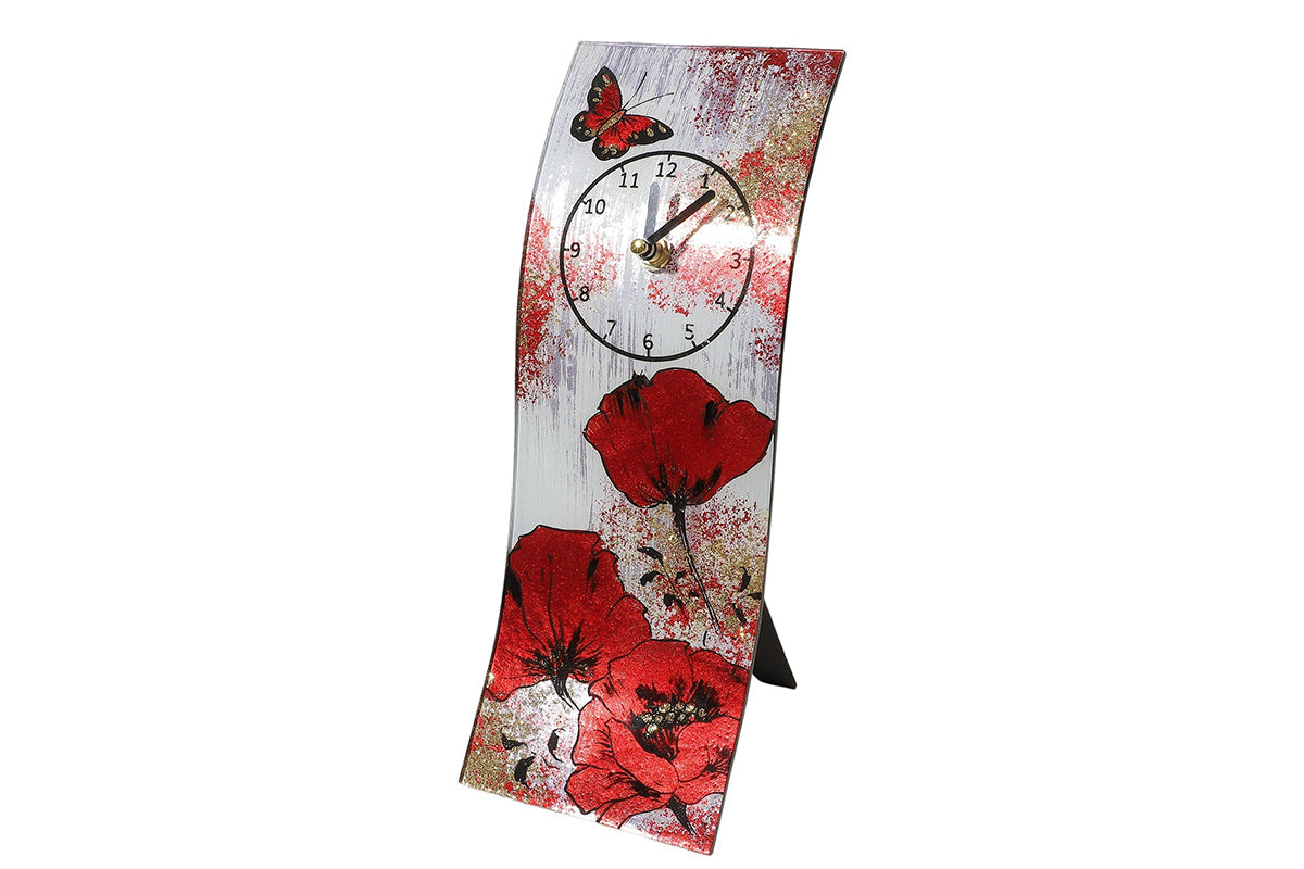Pendule Papillon et Coquelicot