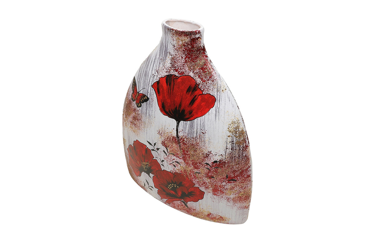 Vase Papillon et Coquelicot