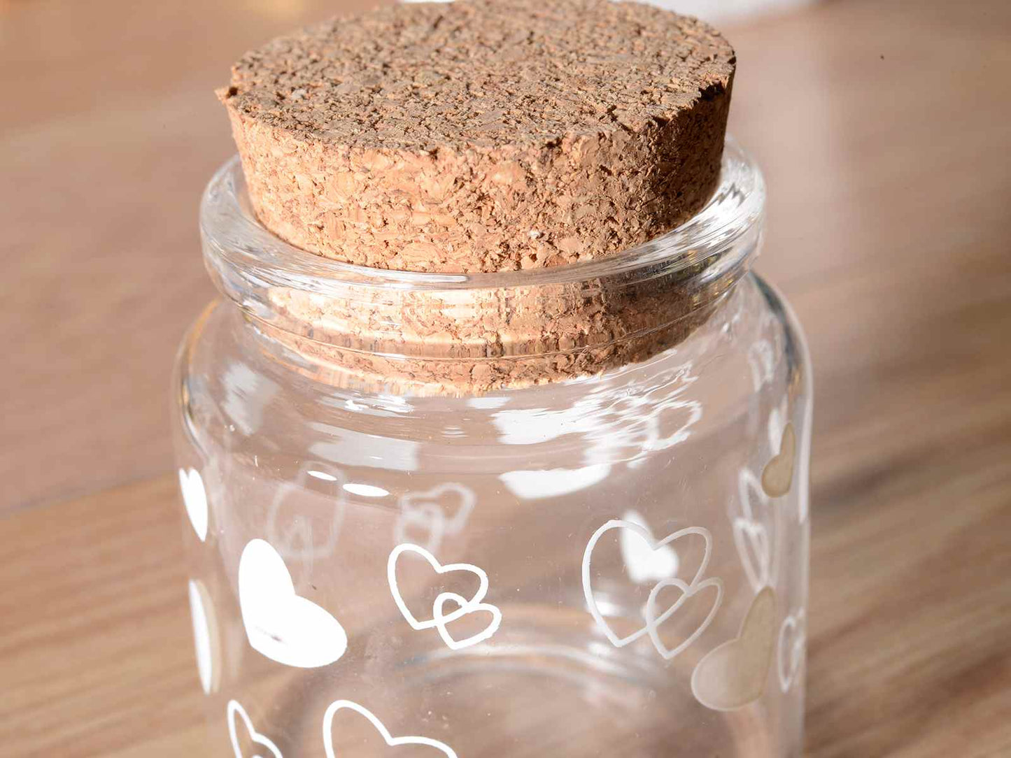 Pot en verre Coeur blanc