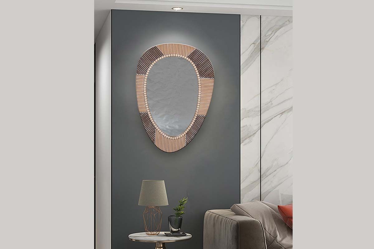 Miroir Bois Striés Boho