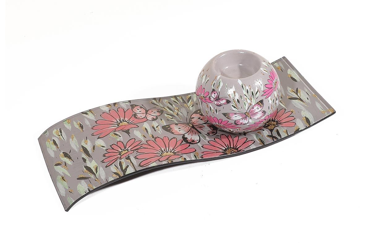 Bougeoir sur plat Mariposa
