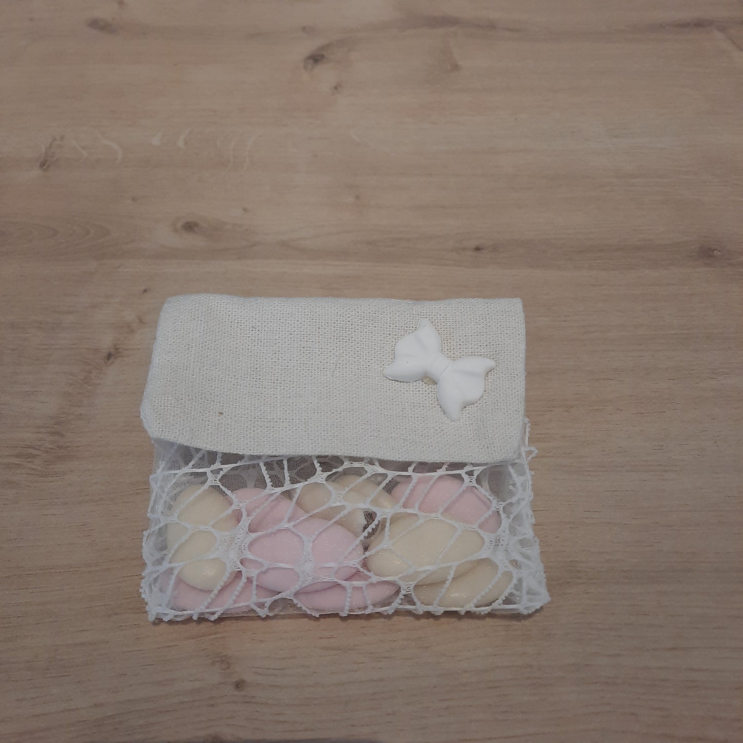 PORTE-MONNAIE JUTE FILET BLANC