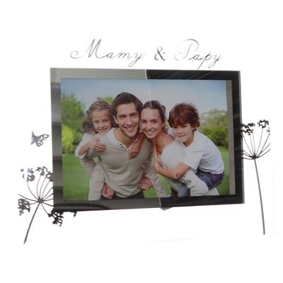 Cadre photo en verre "Mamy & Papy"
