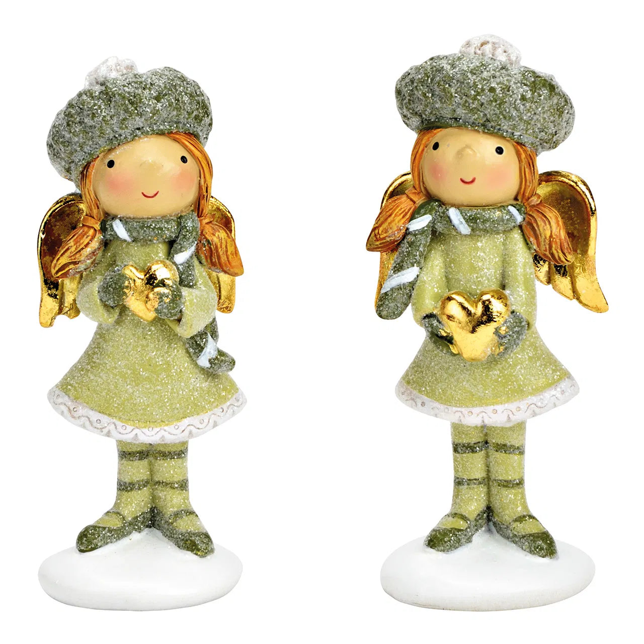 Petite fille ange vert/or