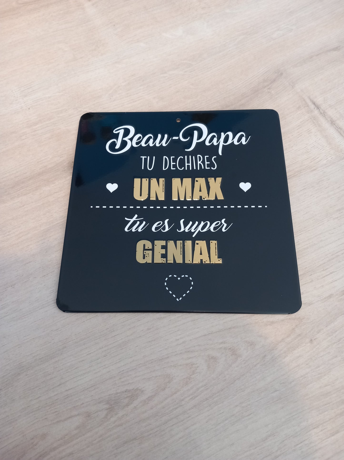 Plaque métal Papa/Beau papa