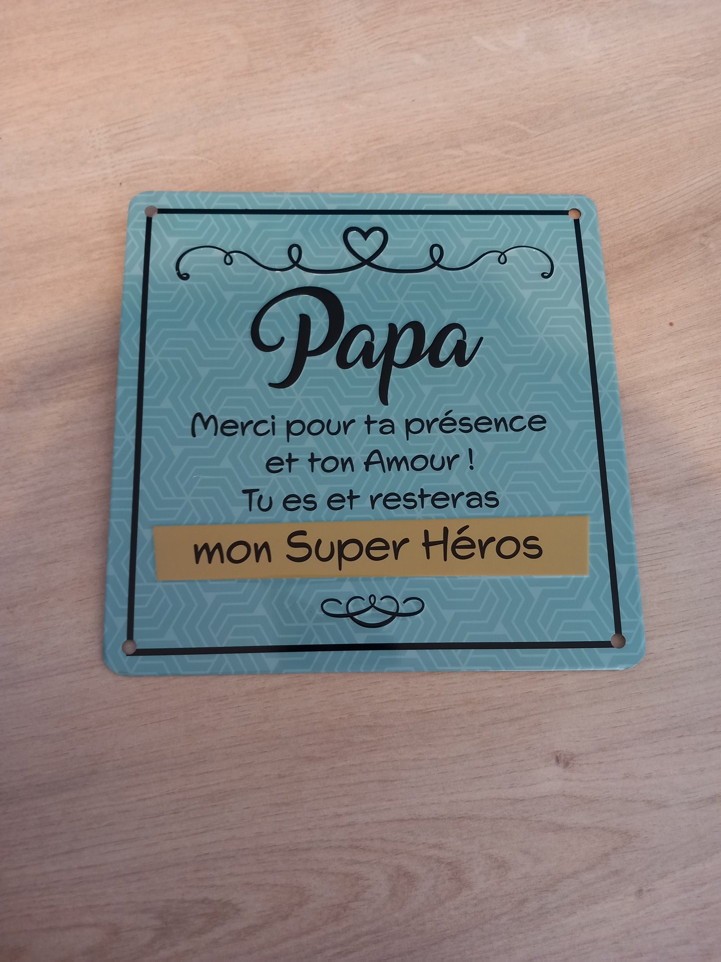 Plaque métal Papa/Beau papa