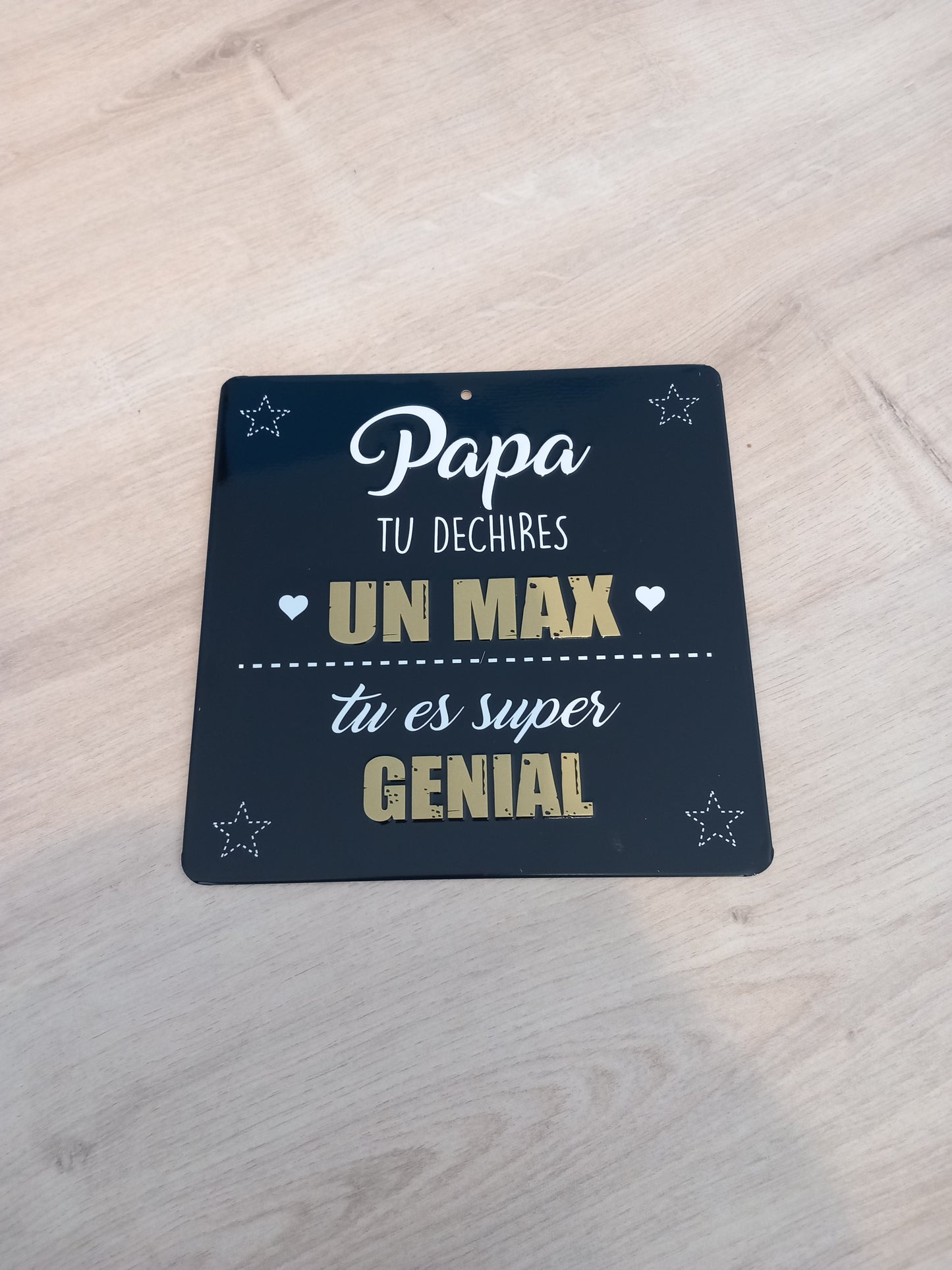 Plaque métal Papa/Beau papa