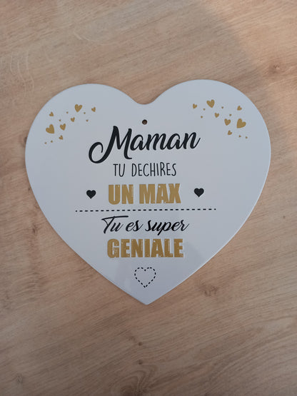 Plaque métal Maman/Belle maman