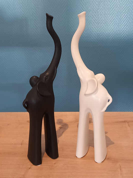 Statuette Eléphant N&B