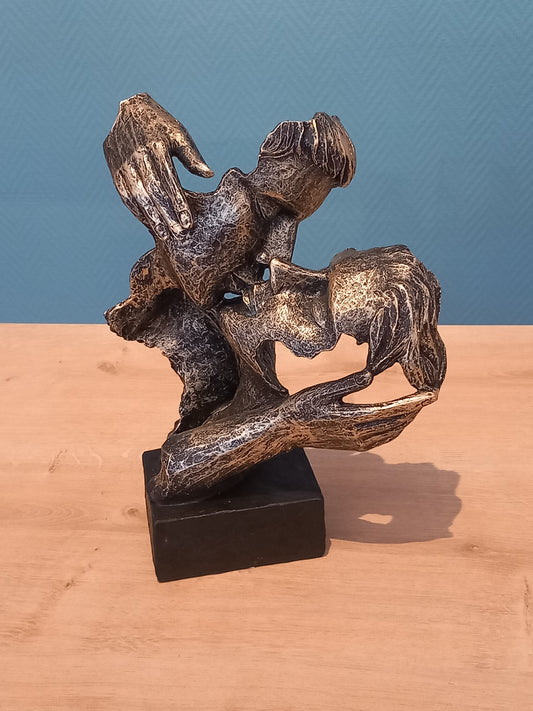Buste Couple Baiser Antique