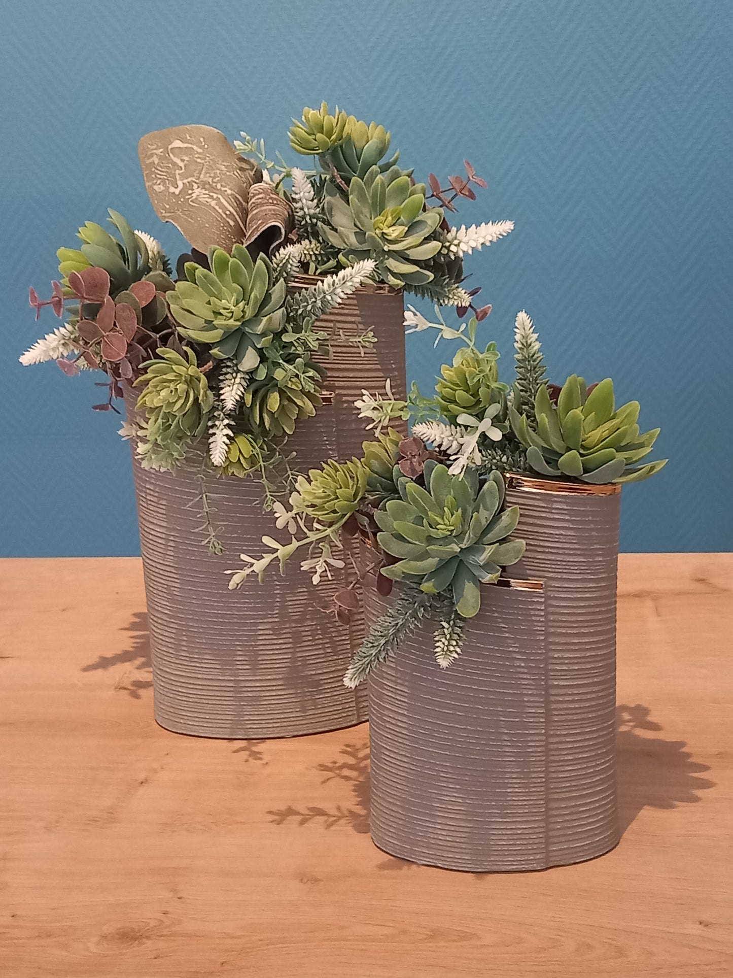 Vases Gris/Or