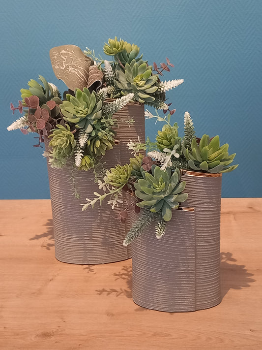 Vases Gris/Or
