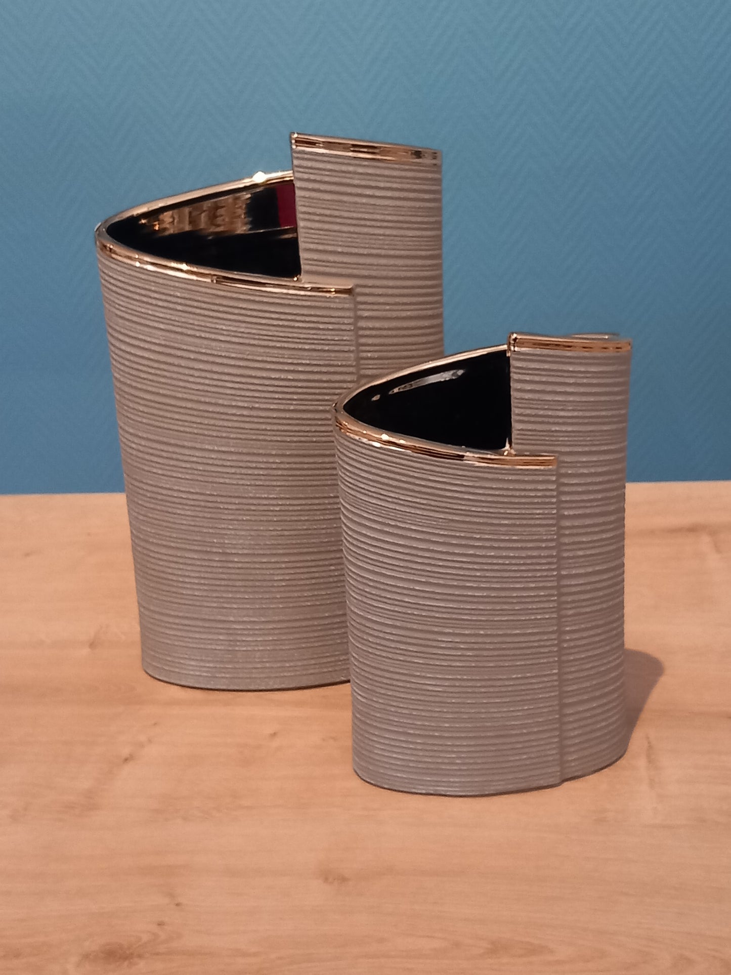 Vases Gris/Or