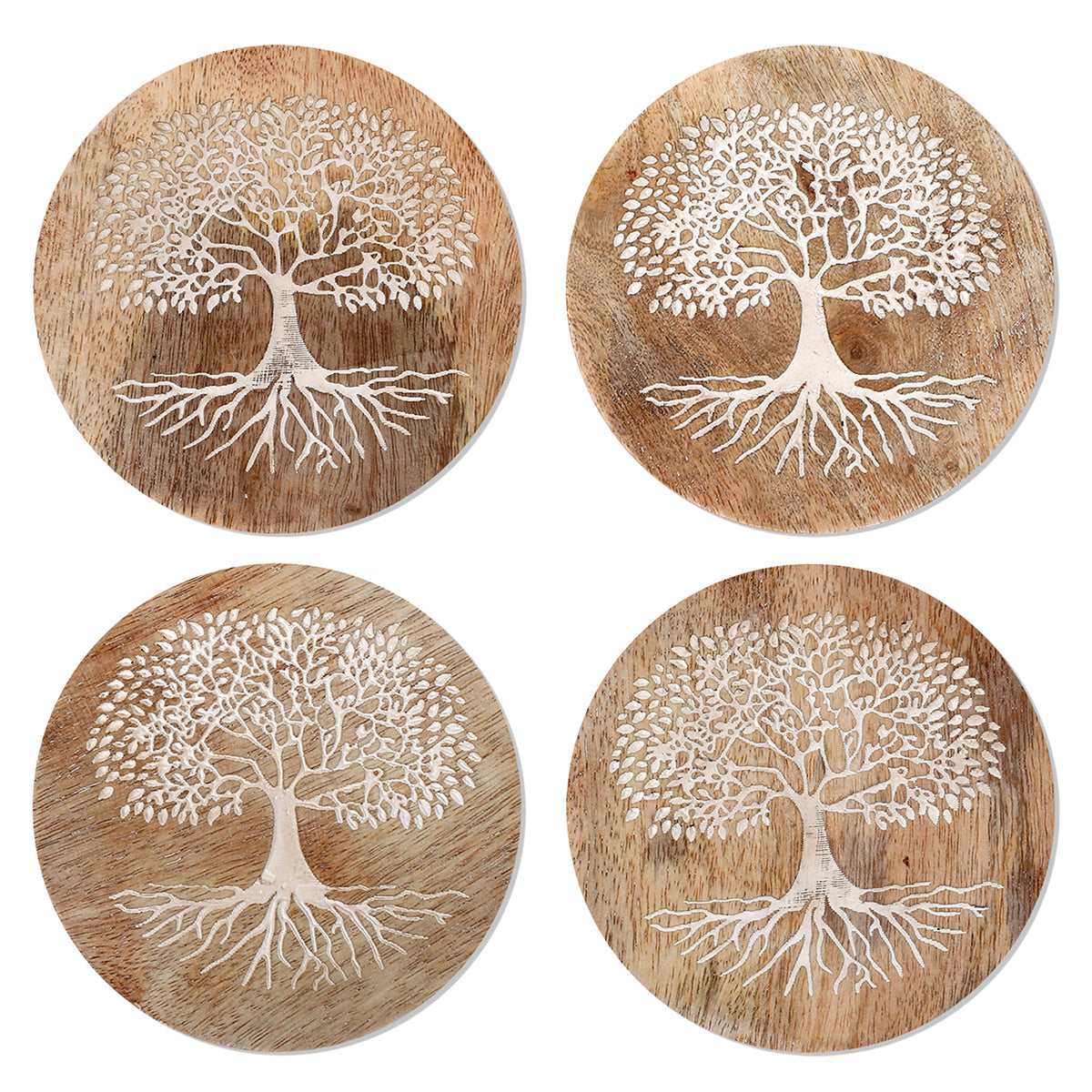 Dessous de verre bois Arbre de Vie