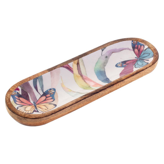 Petit plateau en bois papillon