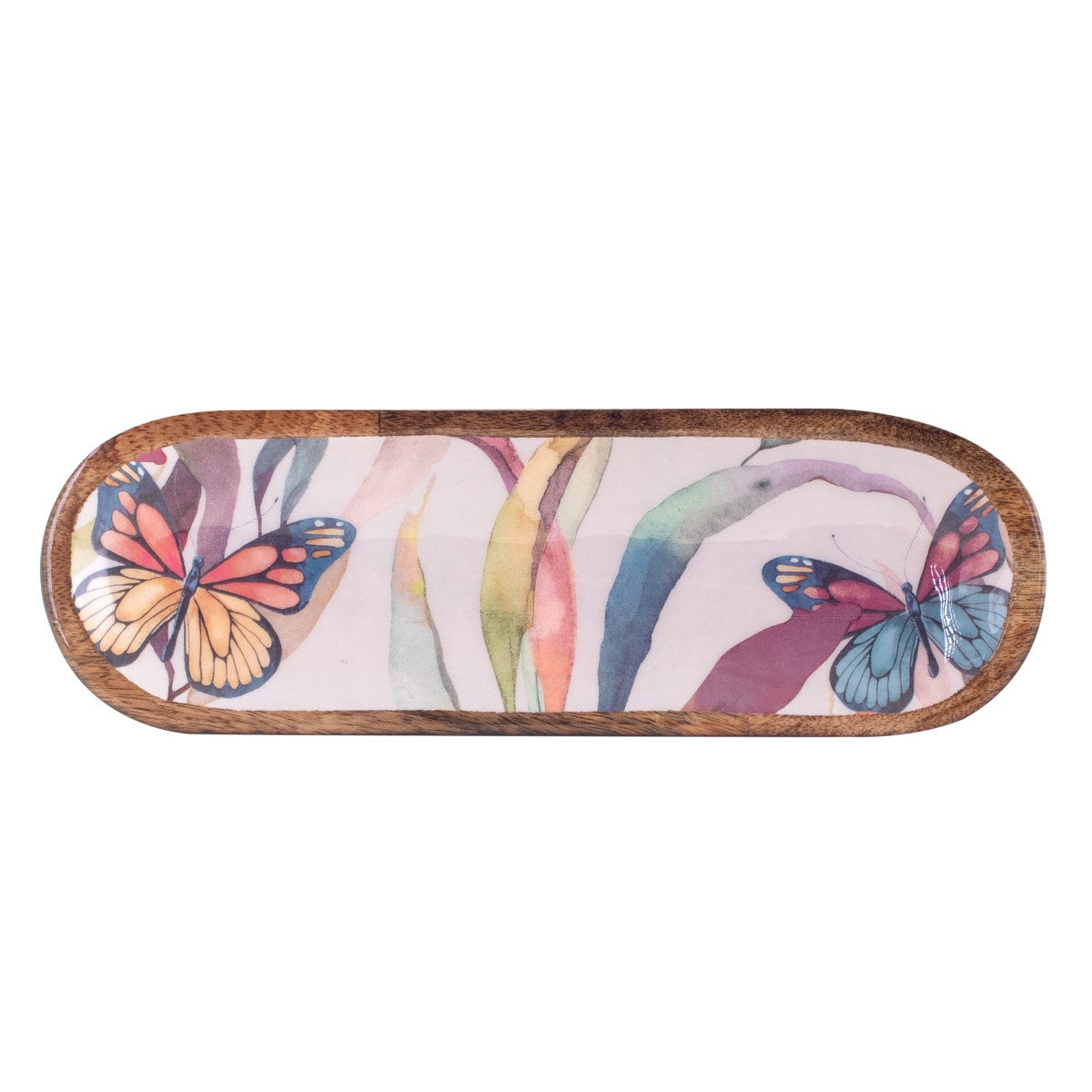 Petit plateau en bois papillon