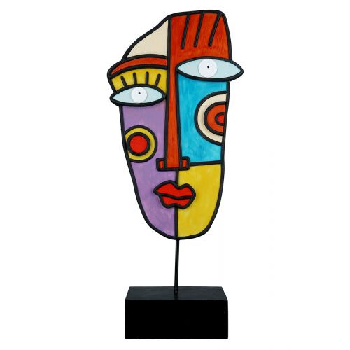 Sculpture visage multicolore