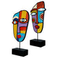 Sculpture visage multicolore