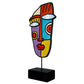 Sculpture visage multicolore