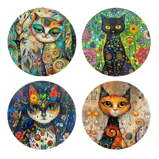 Sous-verre Chats Colorés