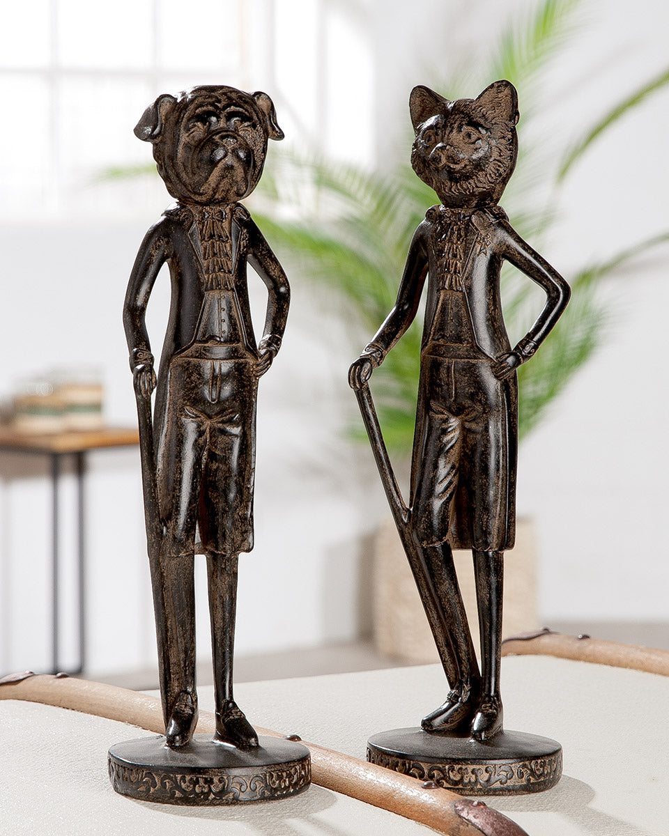 Statuette Chat/Chien "Gentleman"