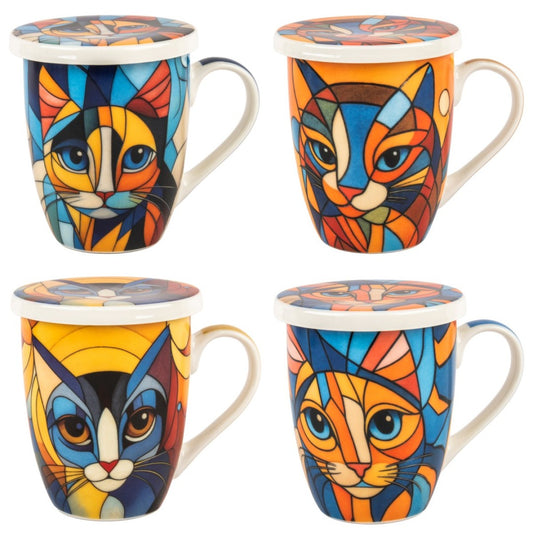 Tisanière Chat Géométrique