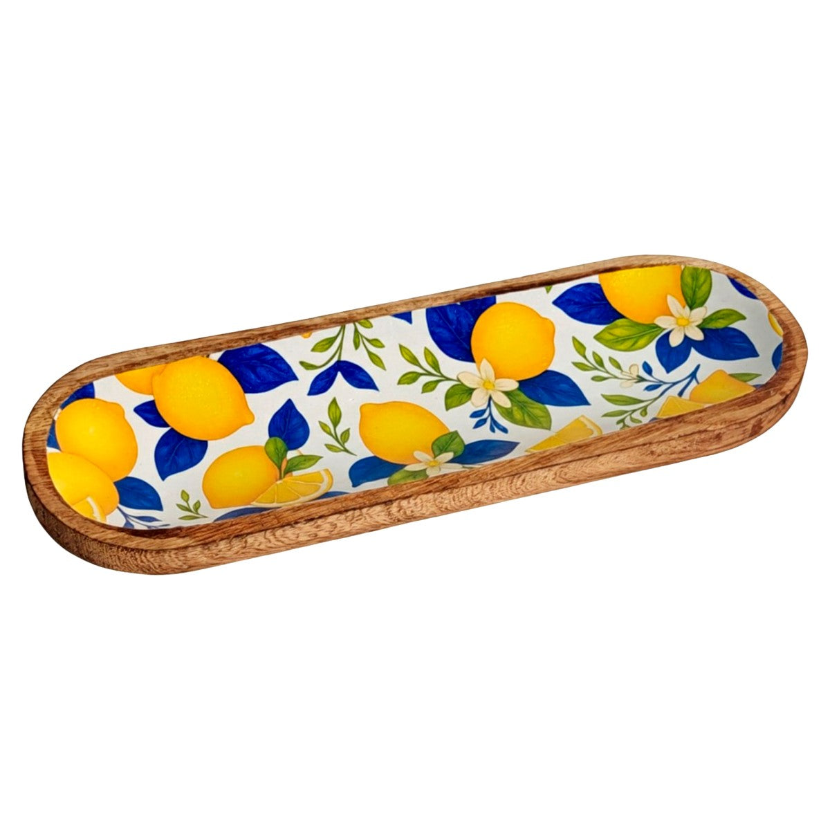 Petit plateau en bois citrons