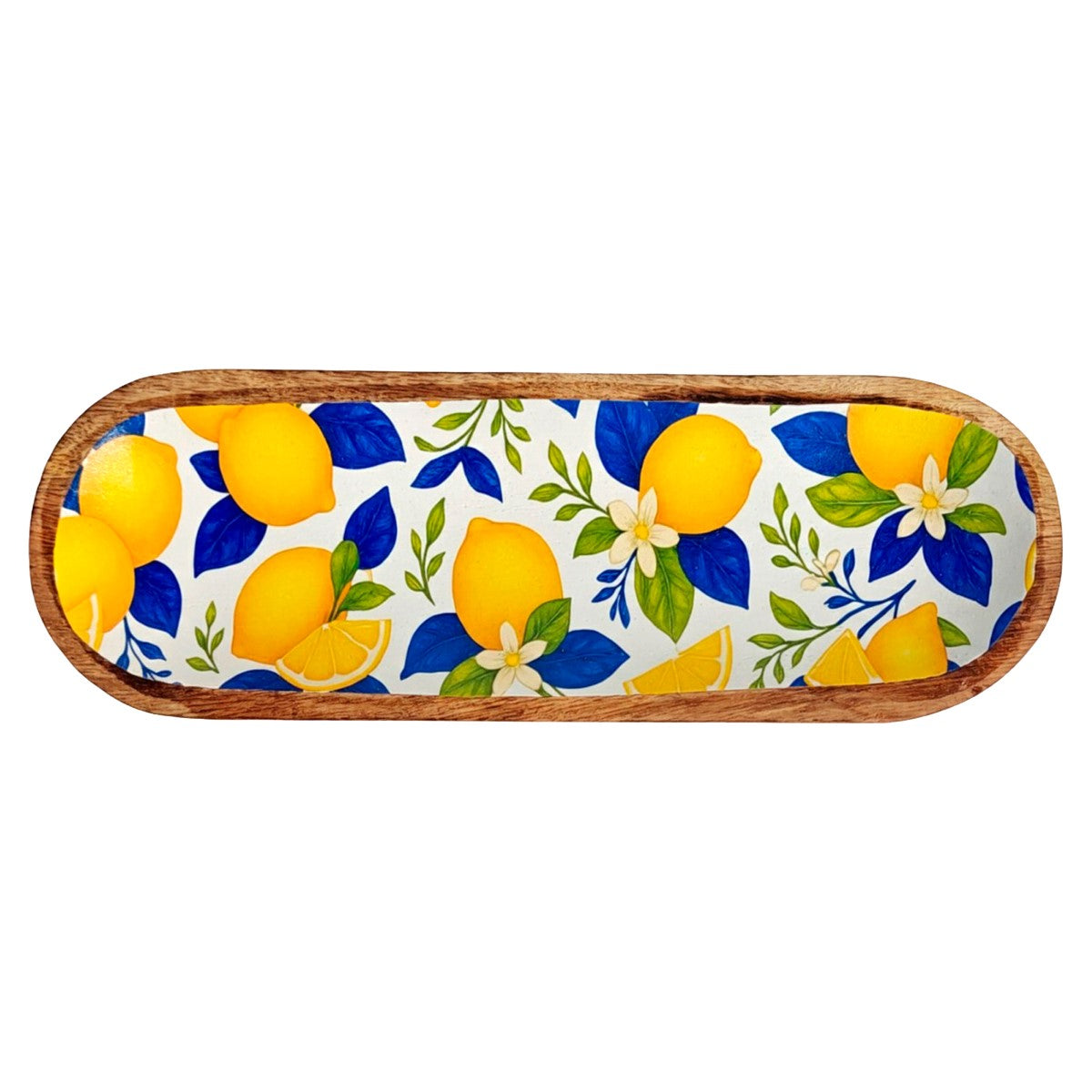 Petit plateau en bois citrons