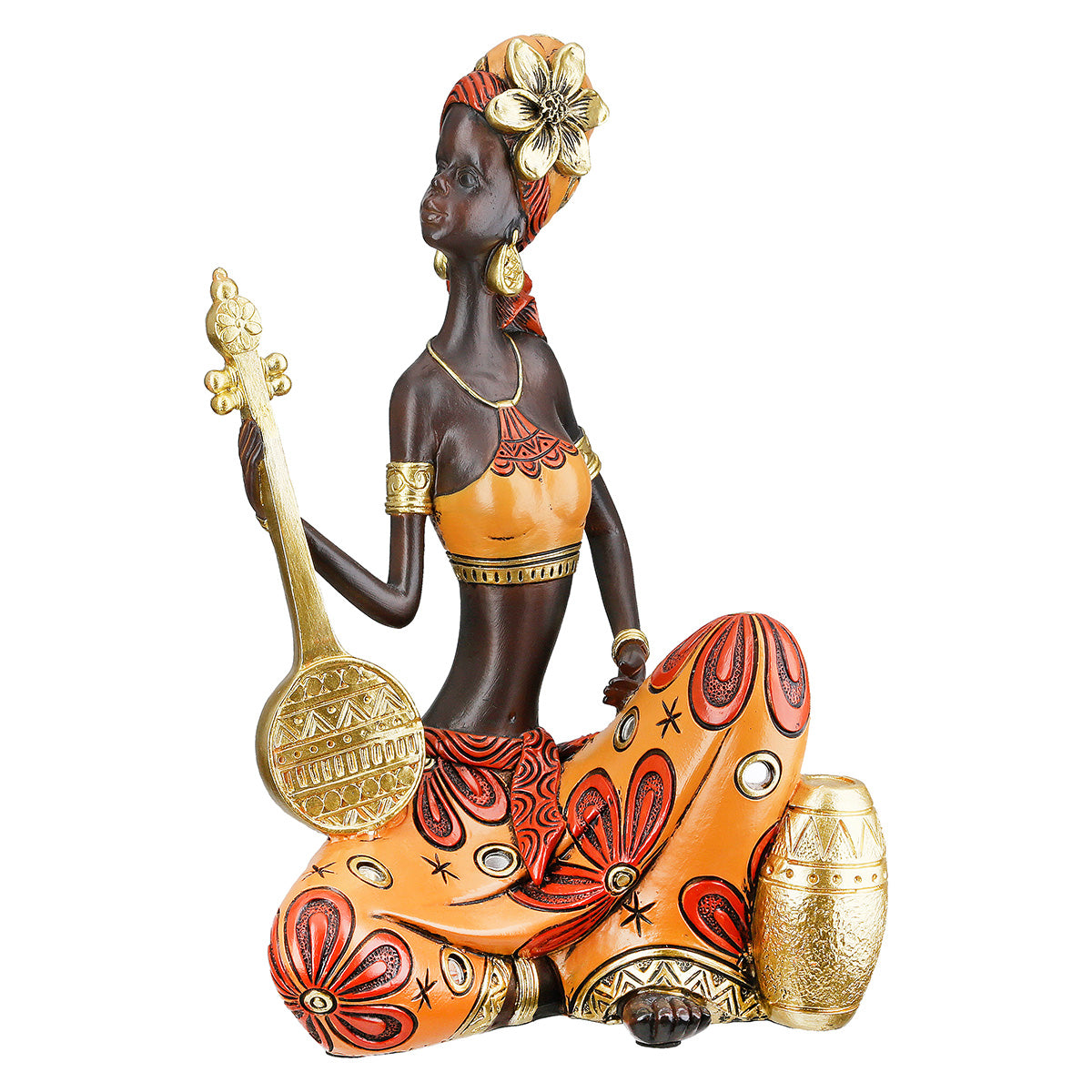 Africaine Musicienne Assise