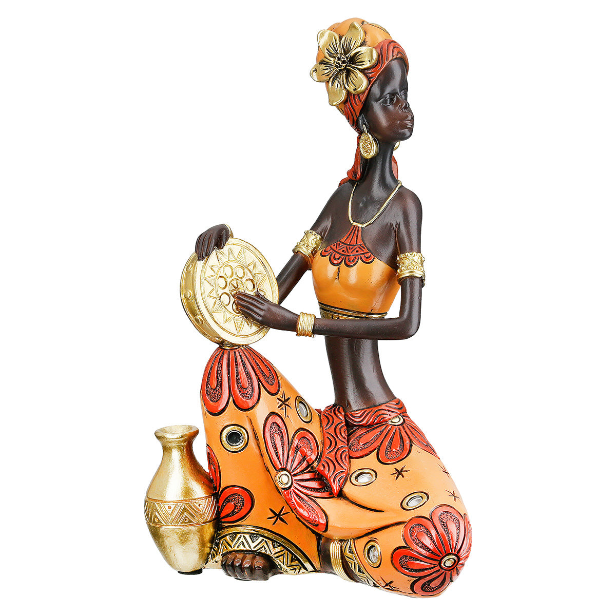 Africaine Musicienne Assise