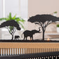 Bougeoir Bois/Métal Eléphants