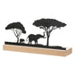Bougeoir Bois/Métal Eléphants