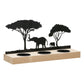 Bougeoir Bois/Métal Eléphants