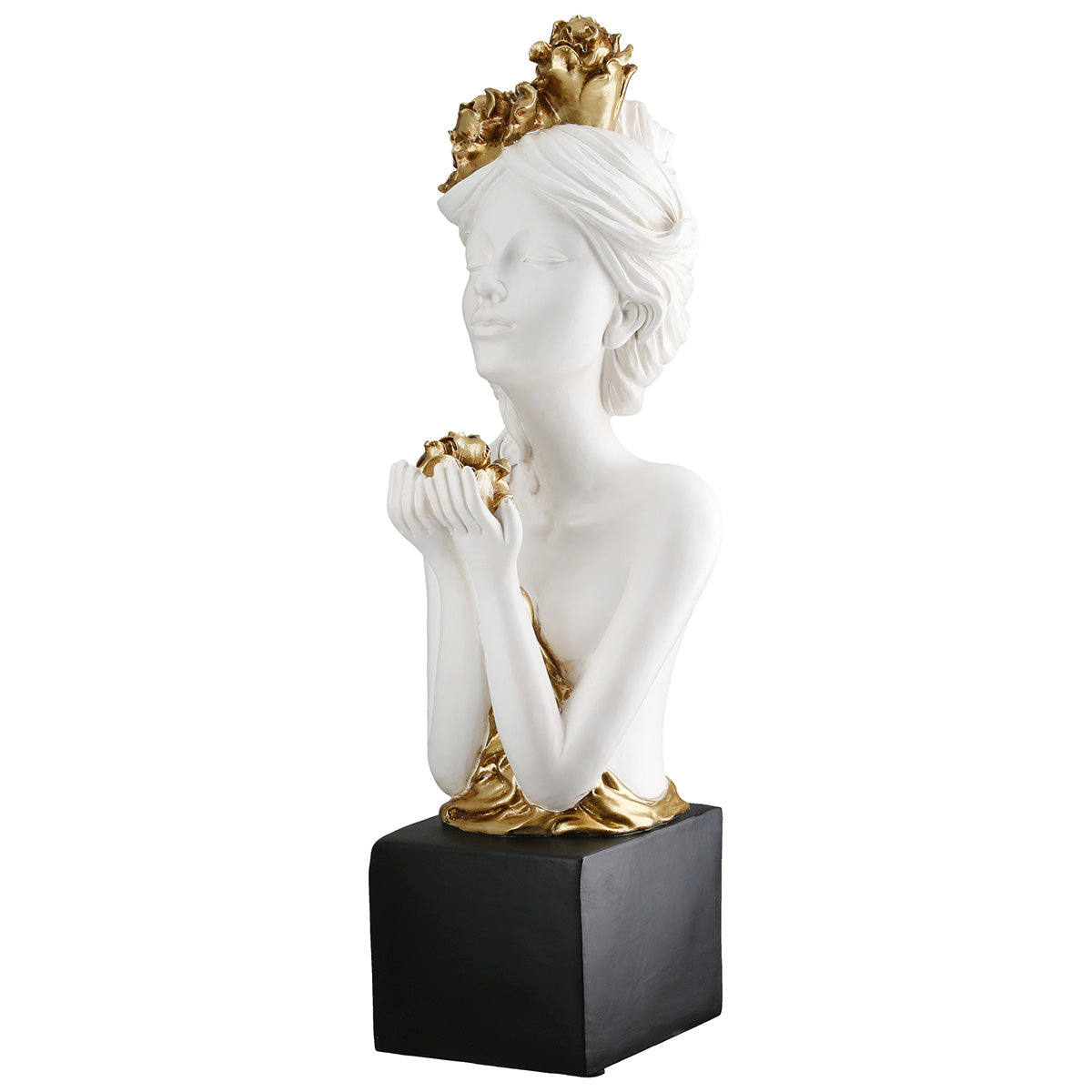 Sculpture Femme Avec Rose