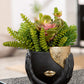 Cache-pot Visage Noir/Or