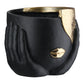 Cache-pot Visage Noir/Or