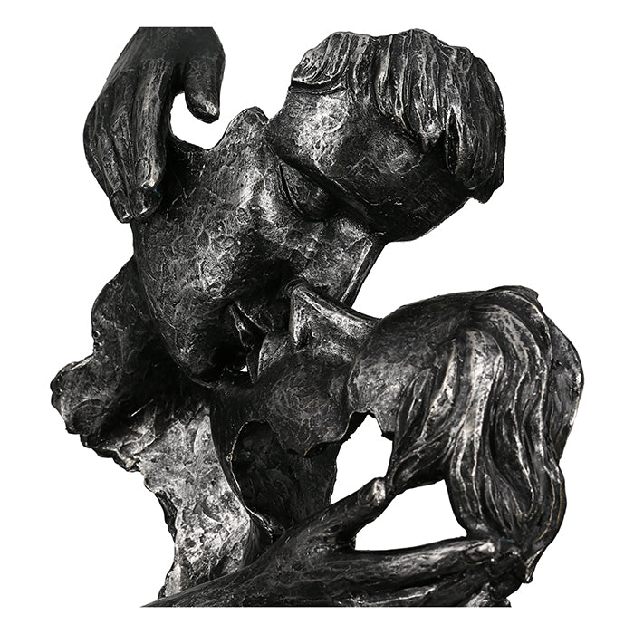 Sculpture Couple Antique Noir