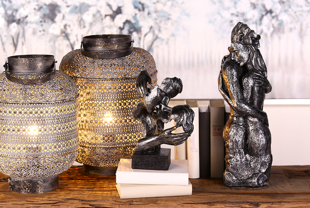 Sculpture Couple Antique Noir