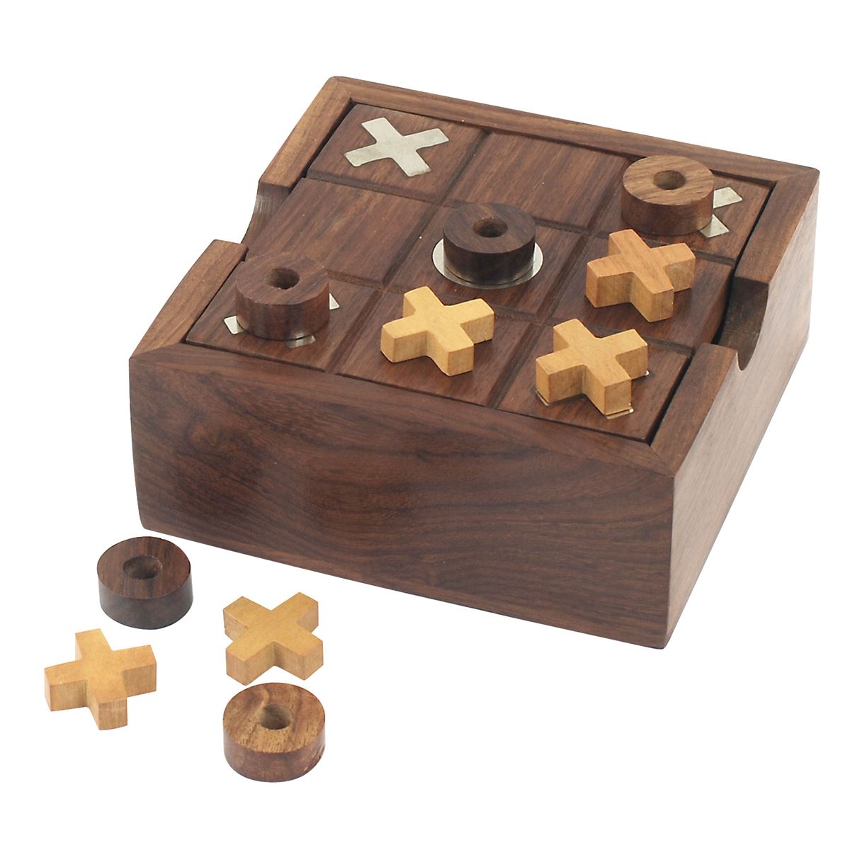 Coffret en bois Morpion/Solitaire