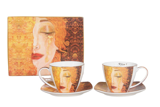 Coffret 2 tasses 130ml "Larmes d'or" G.Klimt