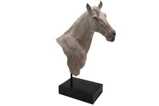 Sculpture cheval effet bois